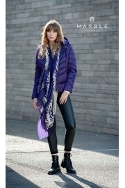 Marble Quilted Jacket-Purple