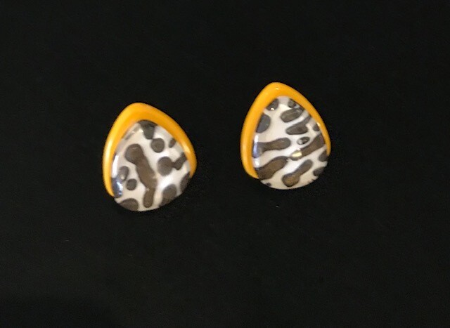 Zsiska Earrings-Leopard/Mustard