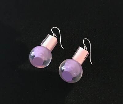 Zsiska Earrings-Colourful Beads Square and Round Mauve