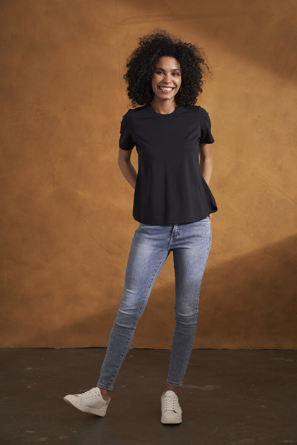 Renuar-T-Shirt Short Slv Black