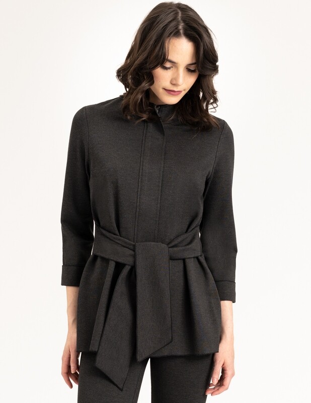 Renuar-Jacket Knit in Charcoal