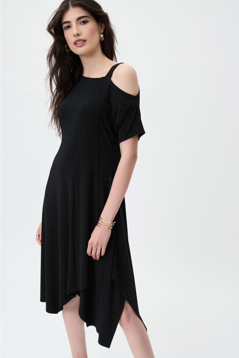 Joseph Ribkoff-Dress Short Sleeve Flare Hem