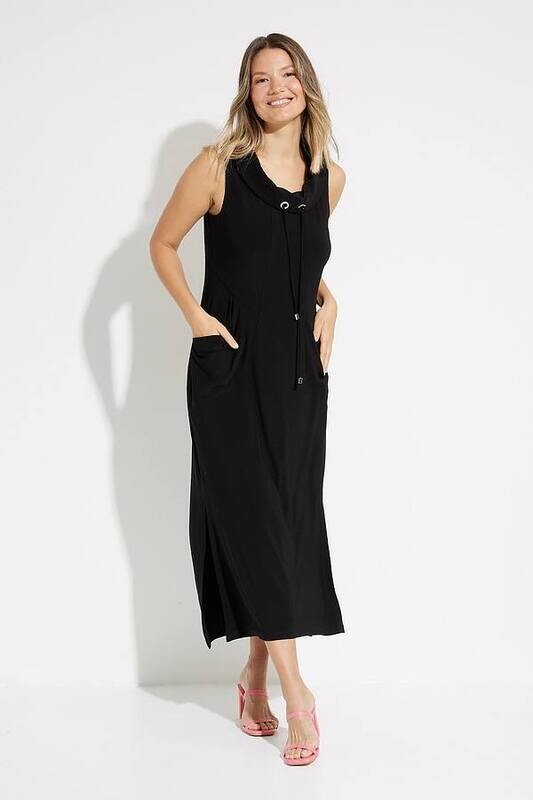 Joseph Ribkoff-Dress Sleeveless Cowl Neck Side Slit