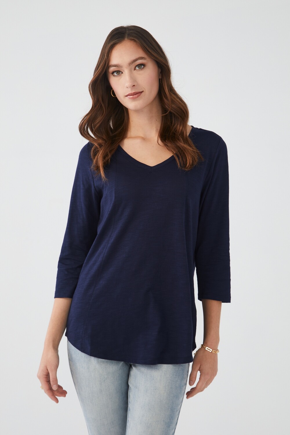 FDJ-Top- V Neck 3/4 Slv