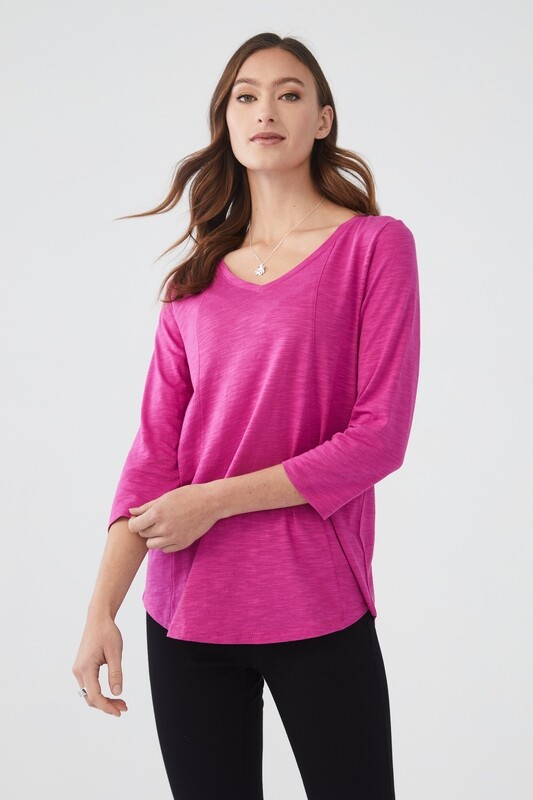 FDJ-Top- V Neck 3/4 Slv