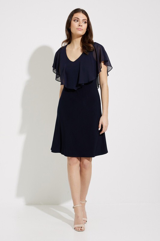 Joseph Ribkoff-Dress A Line V Neck