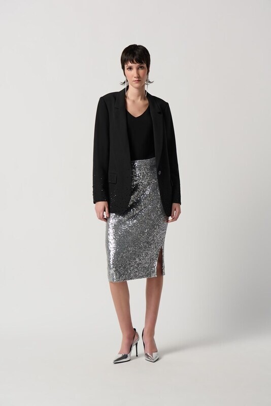 Joseph Ribkoff-Blazer 1 button Sparkle Trim