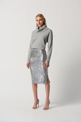 Joseph Ribkoff-Sweater Light Grey with Silver Crystals