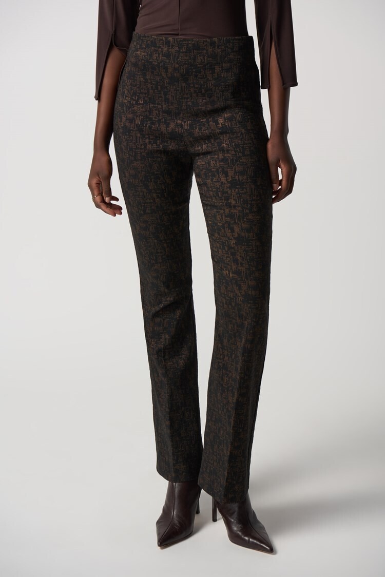 Joseph Ribkoff-Pant Pull On Black/Brown Ponte