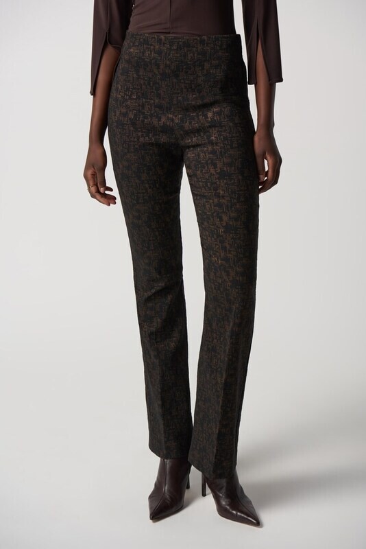 Joseph Ribkoff-Pant Pull On Black/Brown Ponte