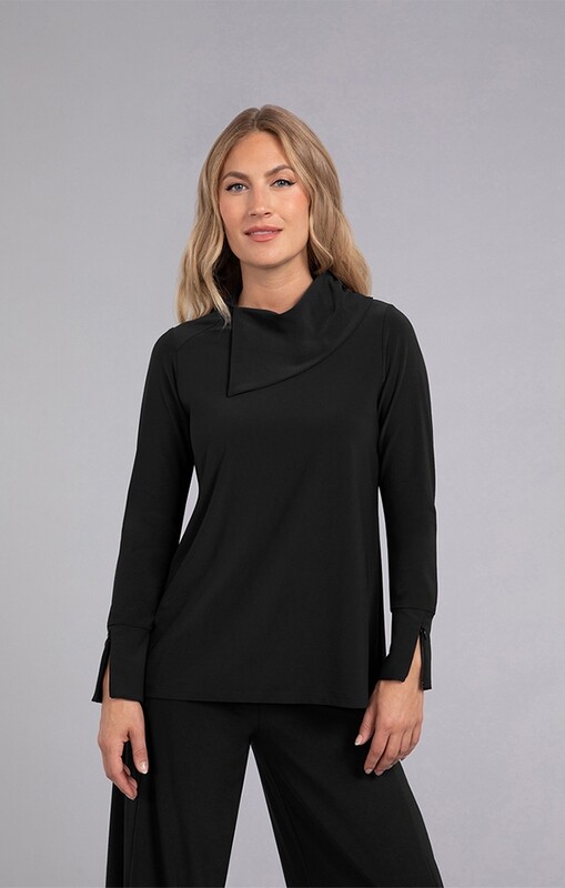 Sympli-Top Foldover Neck Long Slv