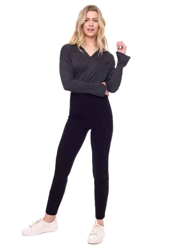 Up-Black Ponte Slim Pintucks