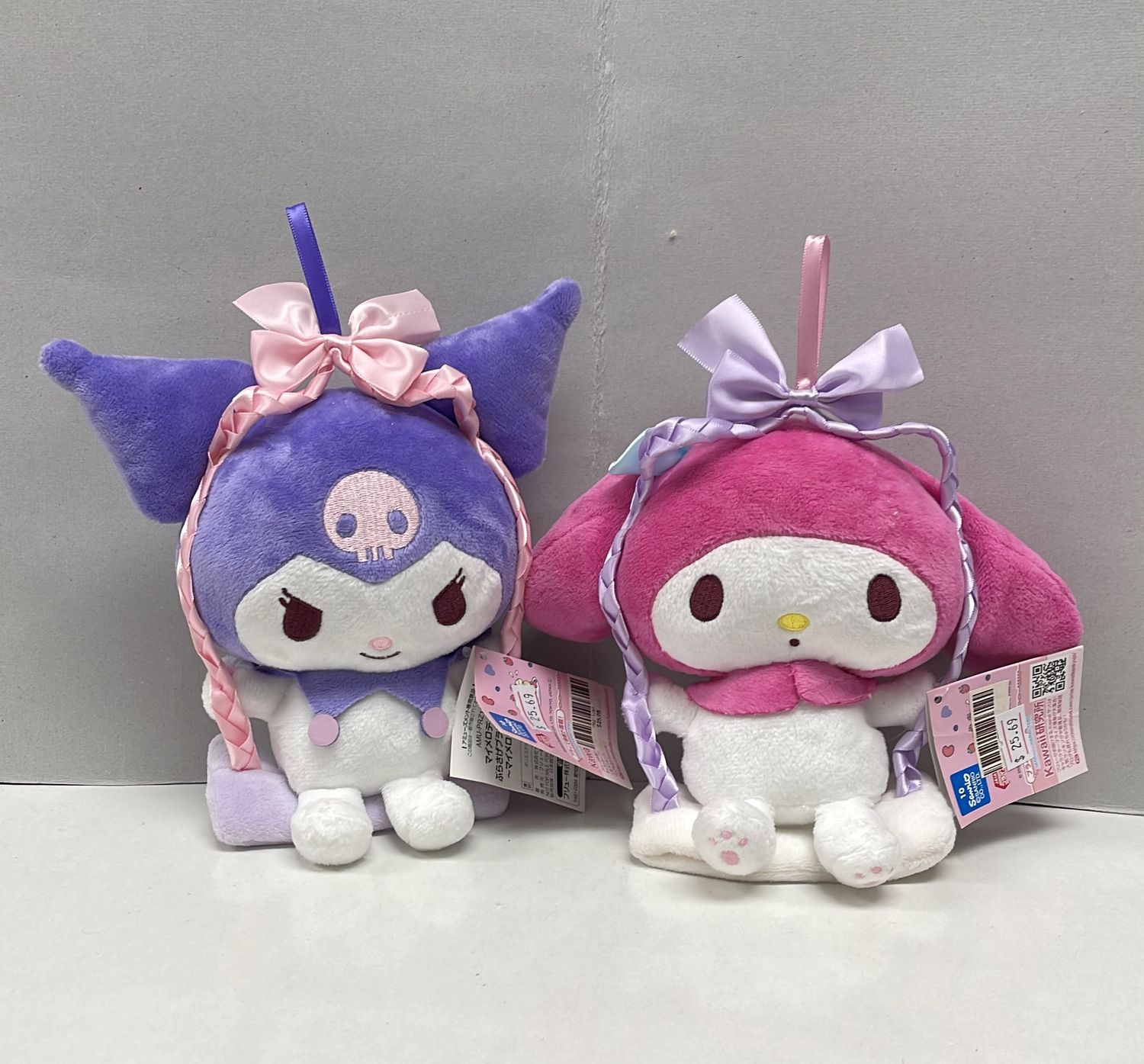 Sanrio Characters Swing Plush-My Melody &amp; Kuromi 6"
