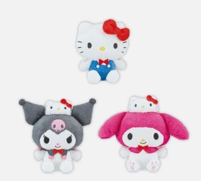 Hello Kitty 50th Party Time! Doll 1 Plush - Hello Kitty/My Melody /Kuromi, 6.3"
