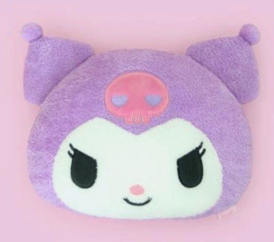 KUROMI Flat Fur Face Cushion