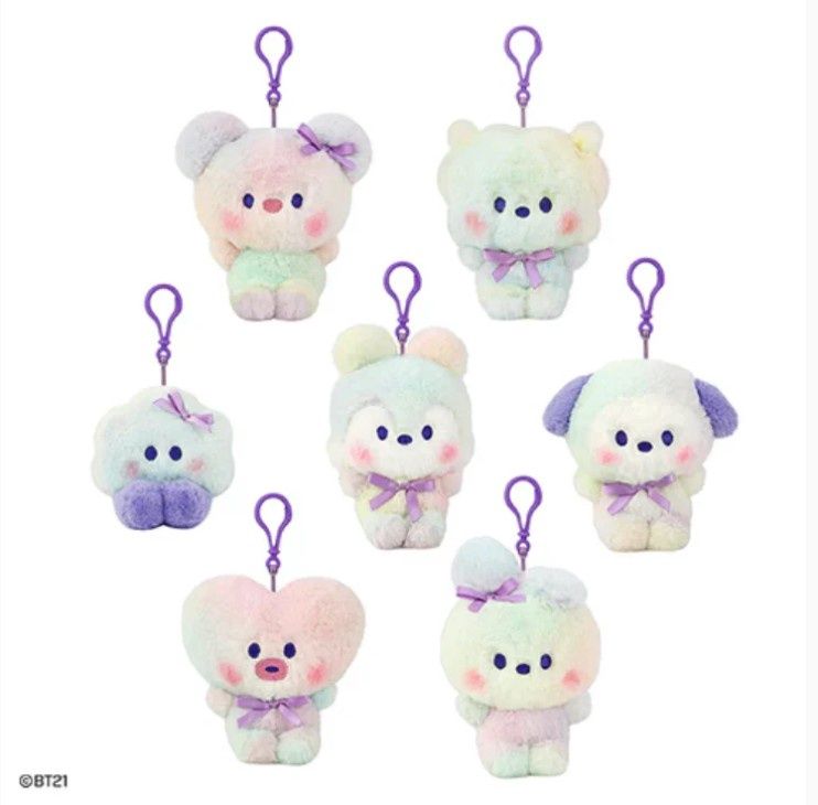 BT21 minini Doll Keyring Rainbow SHOOKY