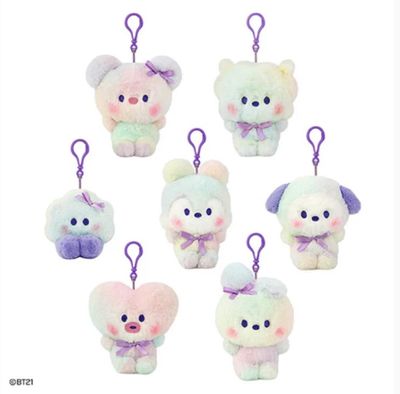 BT21 minini Doll Keyring Rainbow SHOOKY