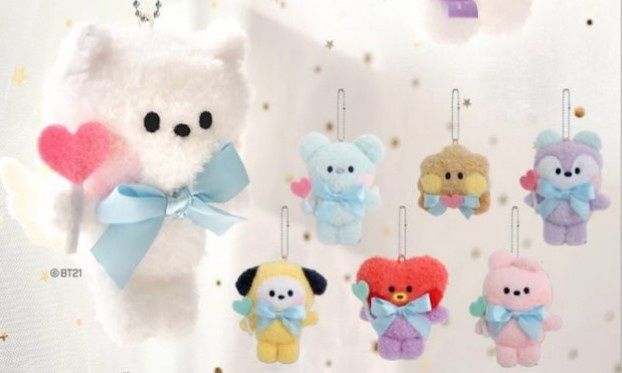 BT21 PLUSH KEYRING ANGEL SHOOKY