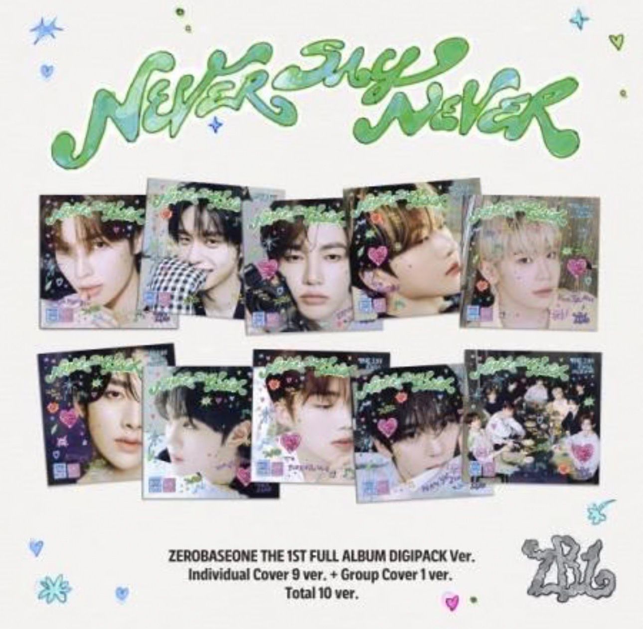 ZEROBASEONE-1st Full Album [Never Say Never] (Digipack Ver.) + Photocard