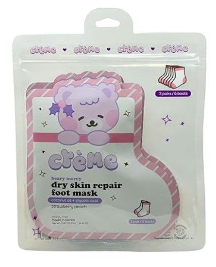 ORIGINAL_Boba Dry Skin Repair Foot Mask - Strawberry Peach