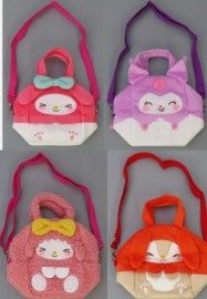 Sanrio My Melody Happy 2-WAY Fluffy Bag-(Kuromi) (My Sweet Piano) (My Melody) Little Forest Fero, 8.3"