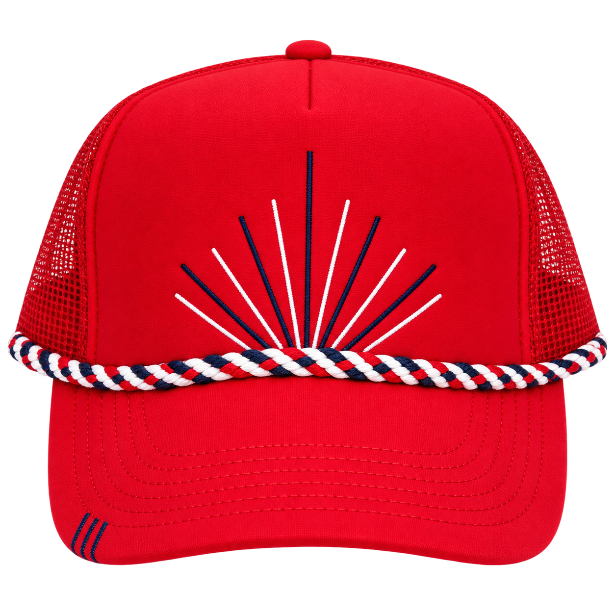 Hat - Rope with Agave, Color: Red