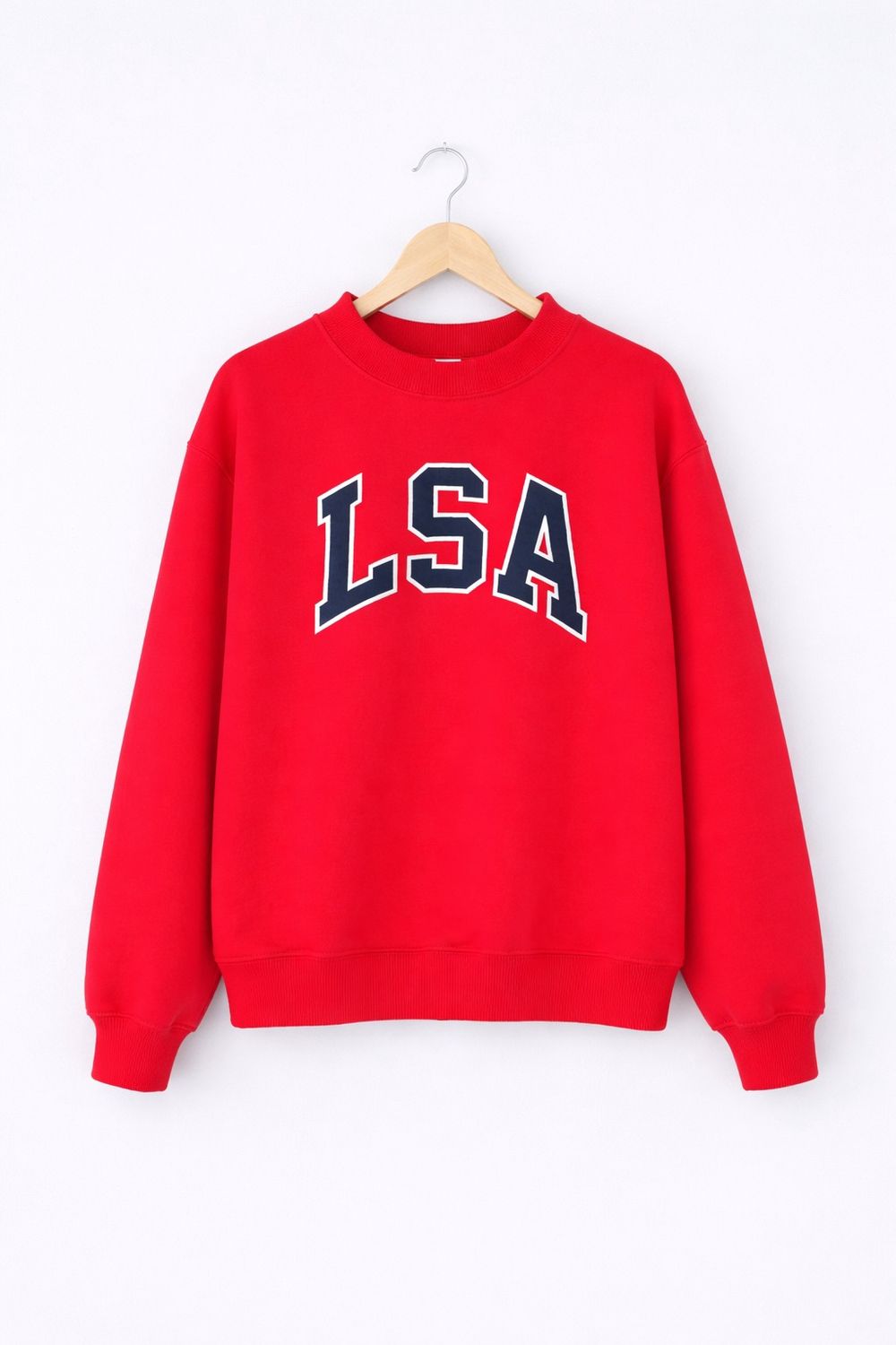 Mock Neck LSA Sweatshirt, Color: Red, Size: S/M