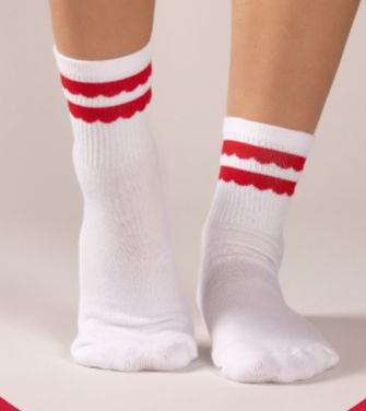 Socks - Scallop, Color: Red Scallop