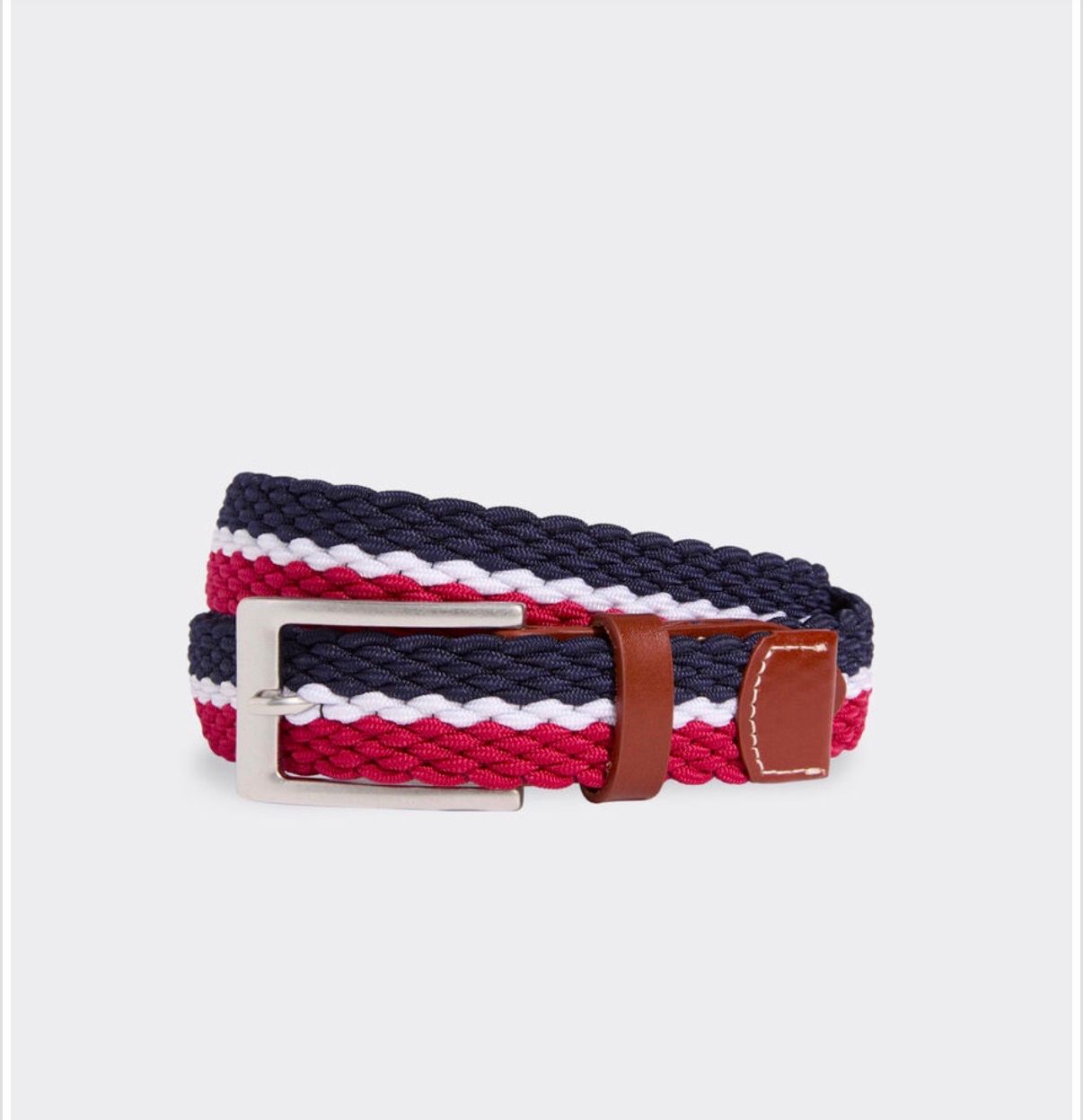 Belt  - White &amp; Navy Bungee, Size: Small