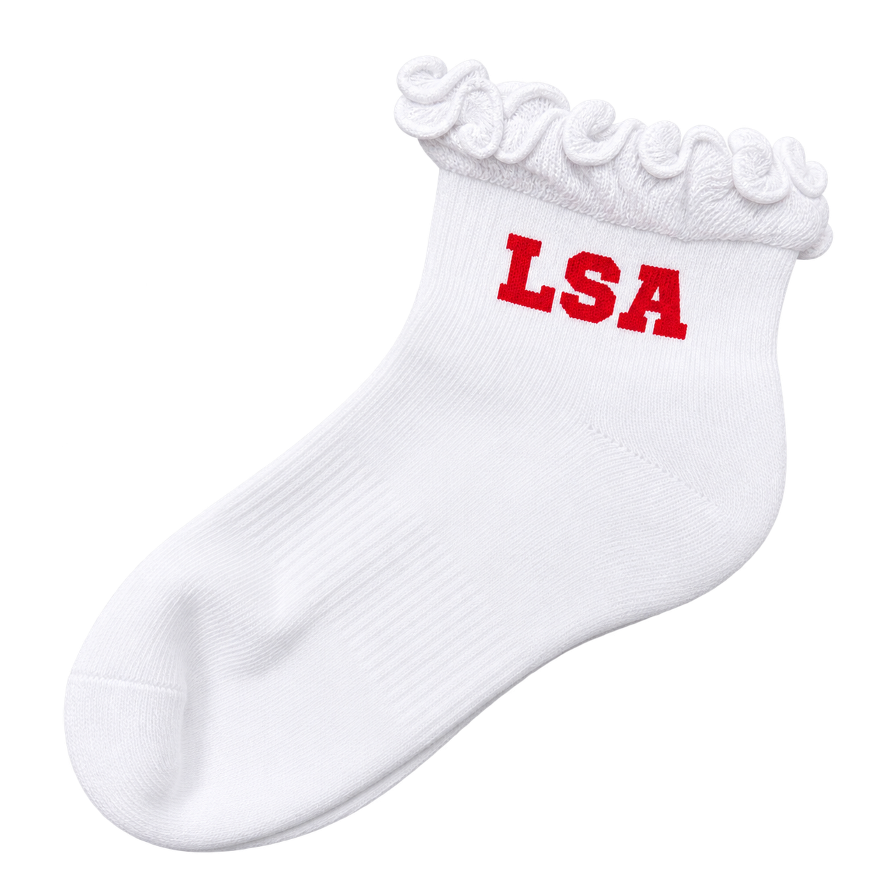 Socks - Jefferies, Decoration Method/Color: Red LSA - Heat Press, Size: X Small, Style: Quarter Sock