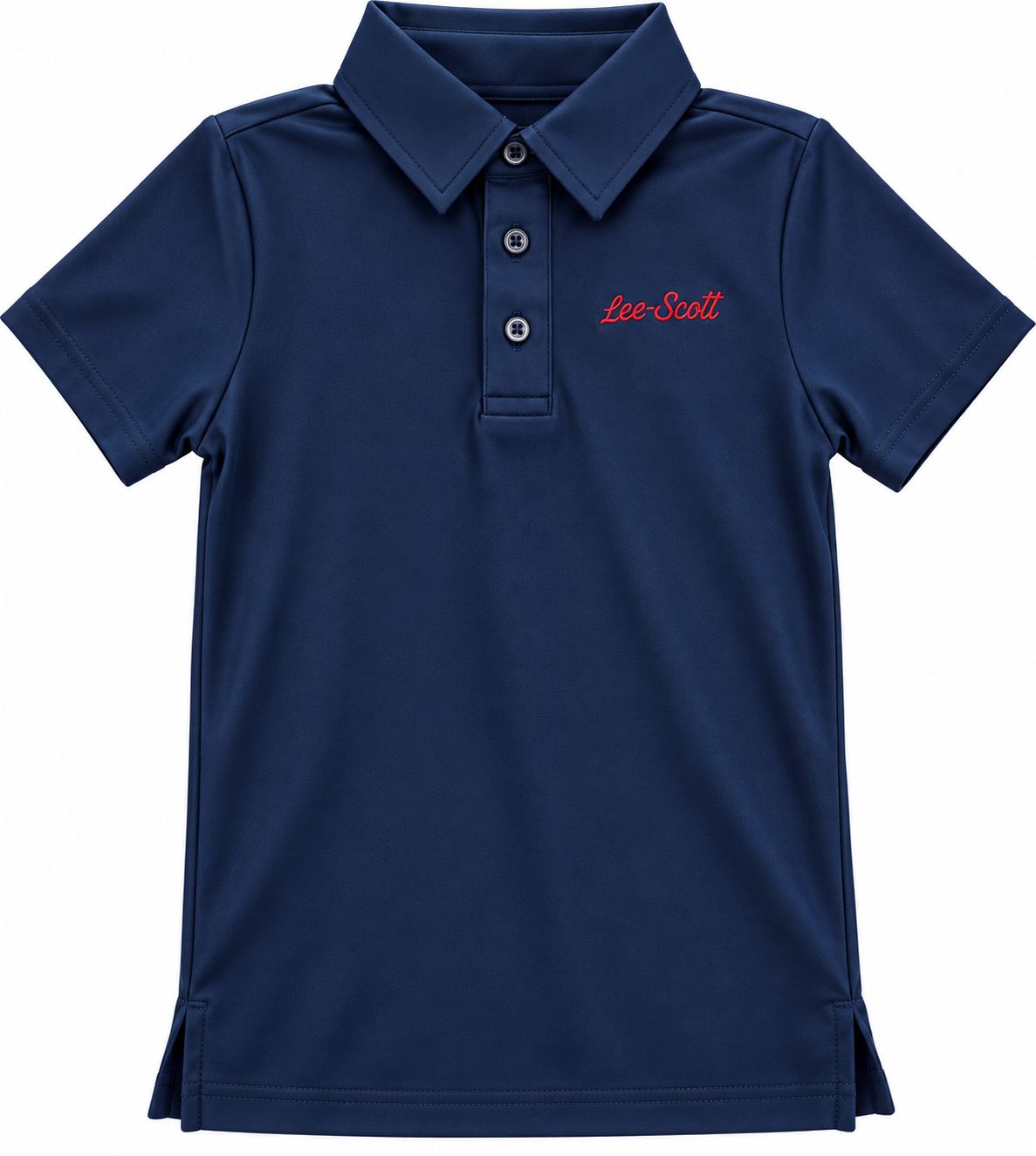 Courtside Kids x Lee-Scott - Boys Performance Polo, Color: Navy, Logo: Lee-Scott, Size: 3/4