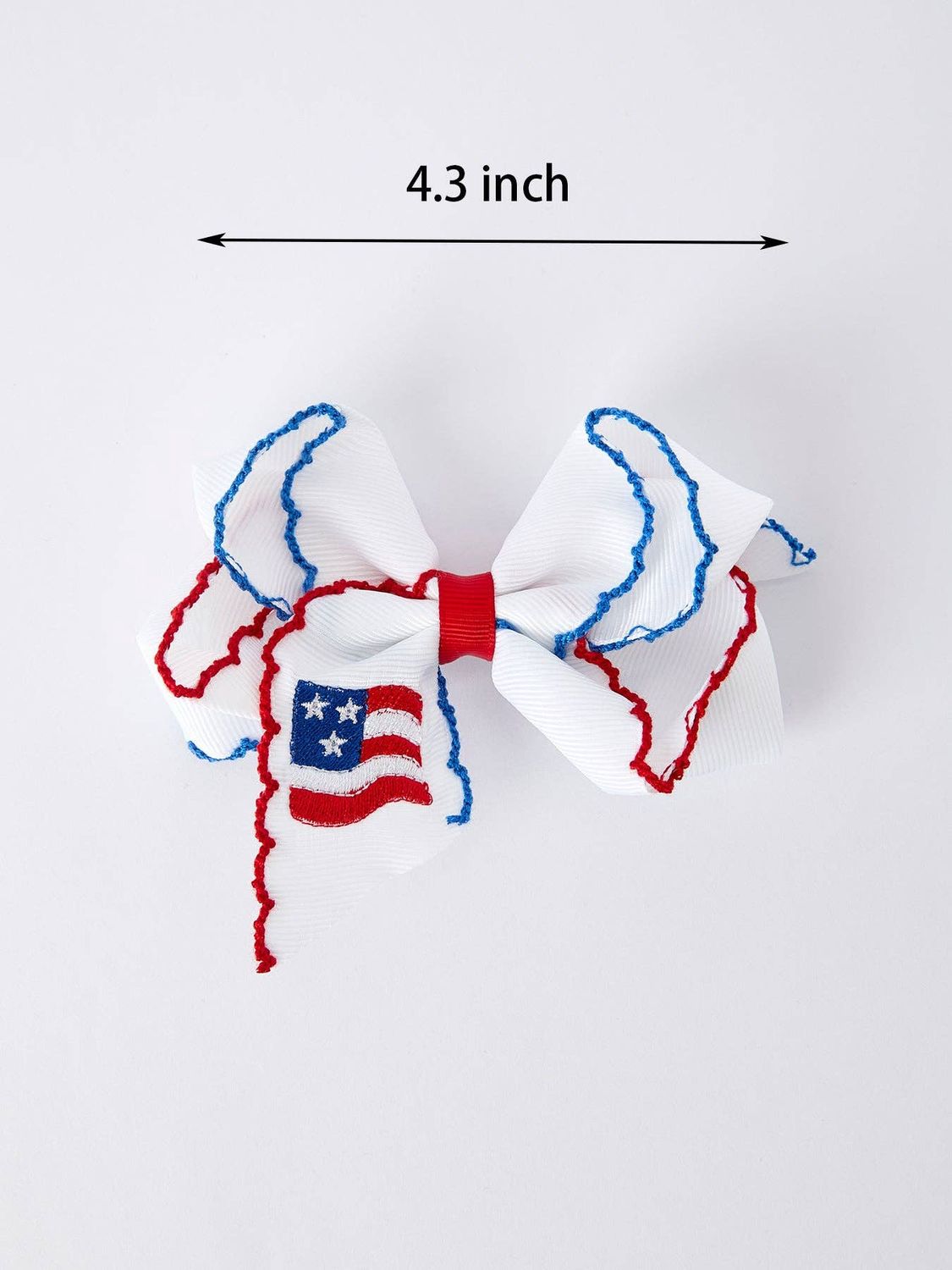 Stars &amp; Stripes Flag Hair Bow – Toddler Girls July 4th Hair Accessory