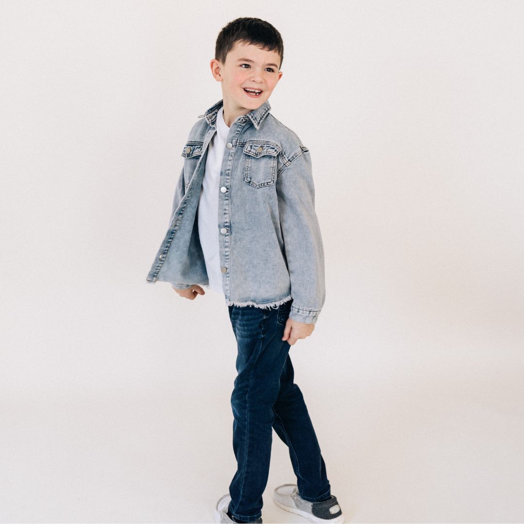 Raw Hem Denim Jean Jacket - Child