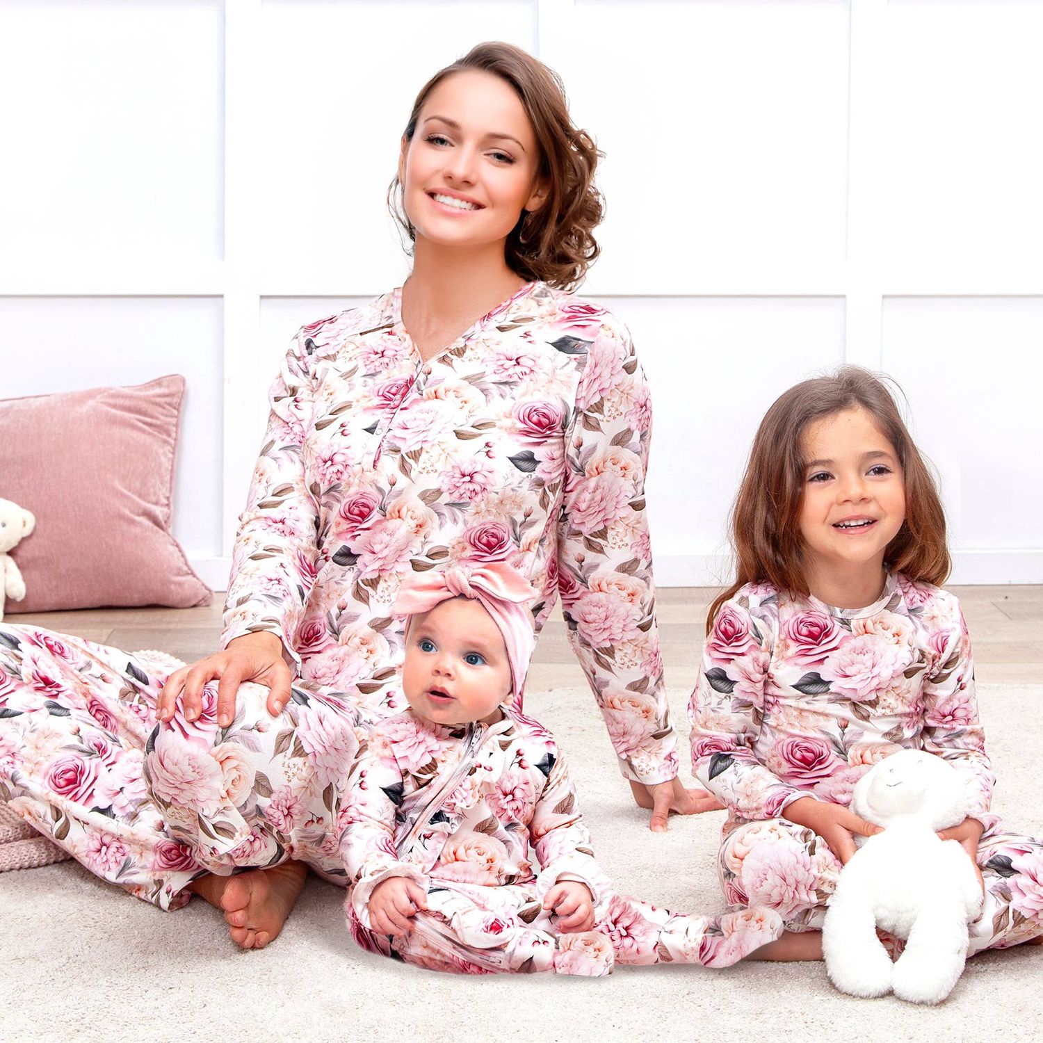 Garden Floral Matching Family Pajamas – Soft Bamboo - Gift