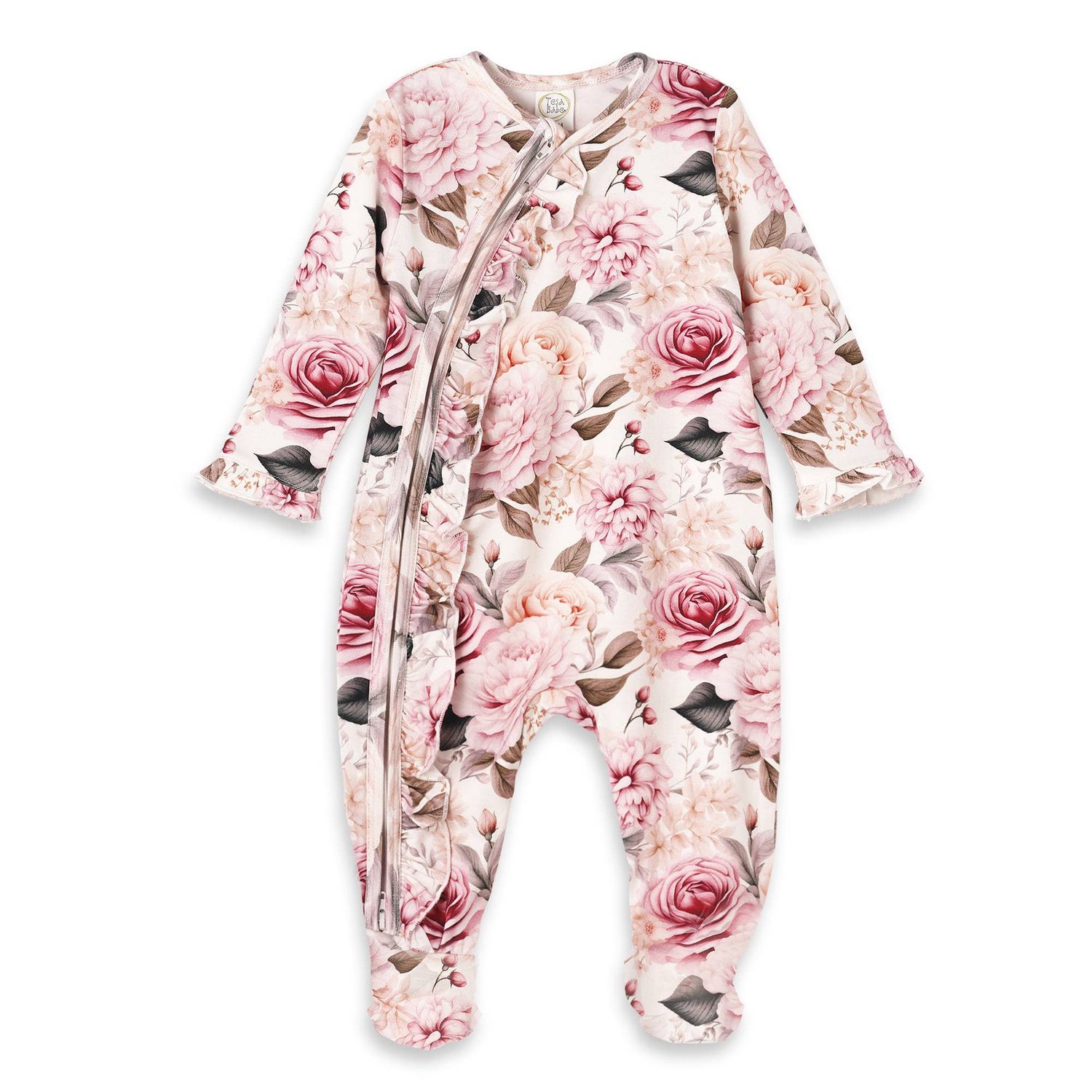 Garden Floral Matching Family Pajamas – Soft Bamboo - Gift, Size: Romper Baby NB