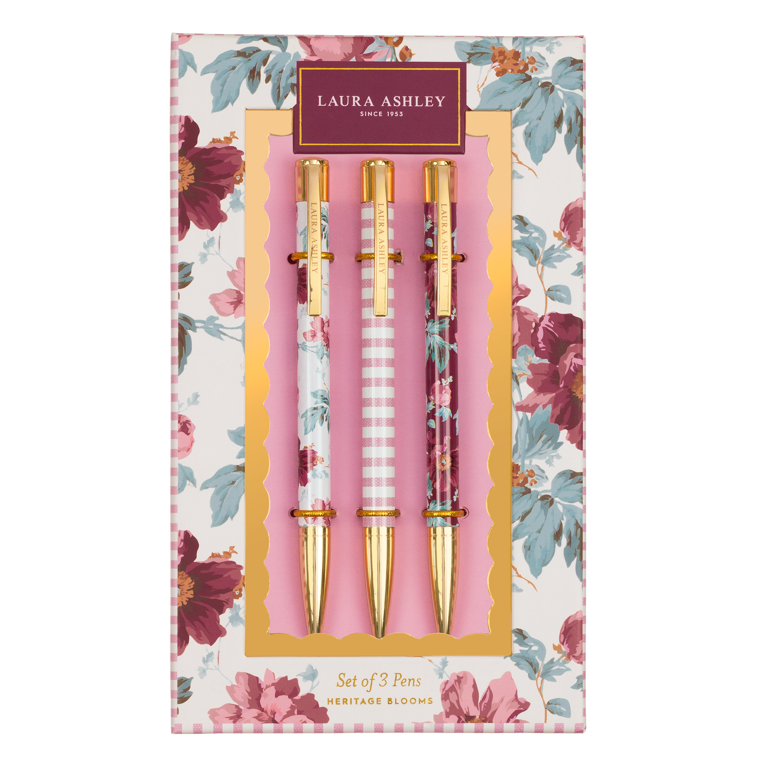Heritage Blooms Floral Pen Set of 3