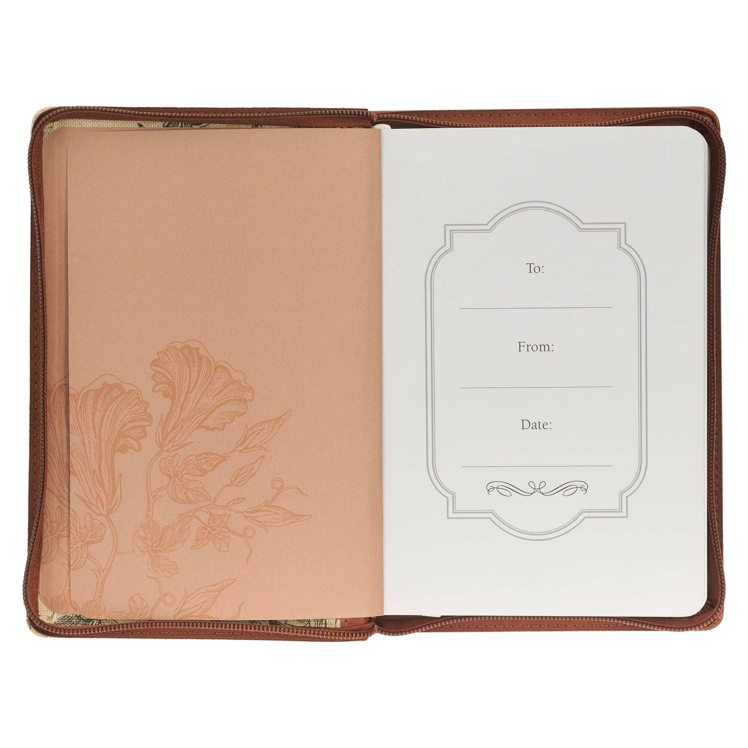 Amazing Grace Natural Canvas &amp; Brown Faux Leather Journal