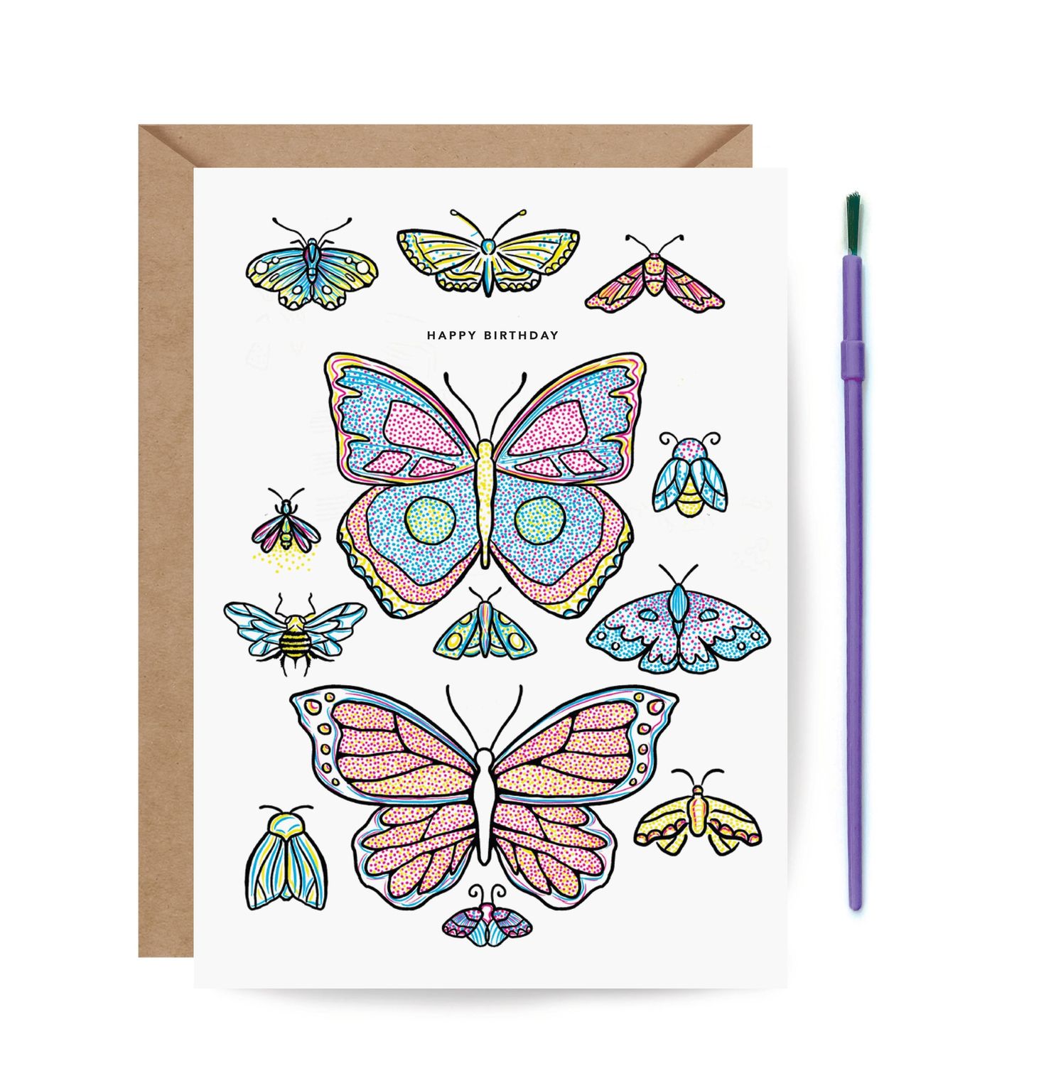 Paint With Water Card - Butterfly Birthday