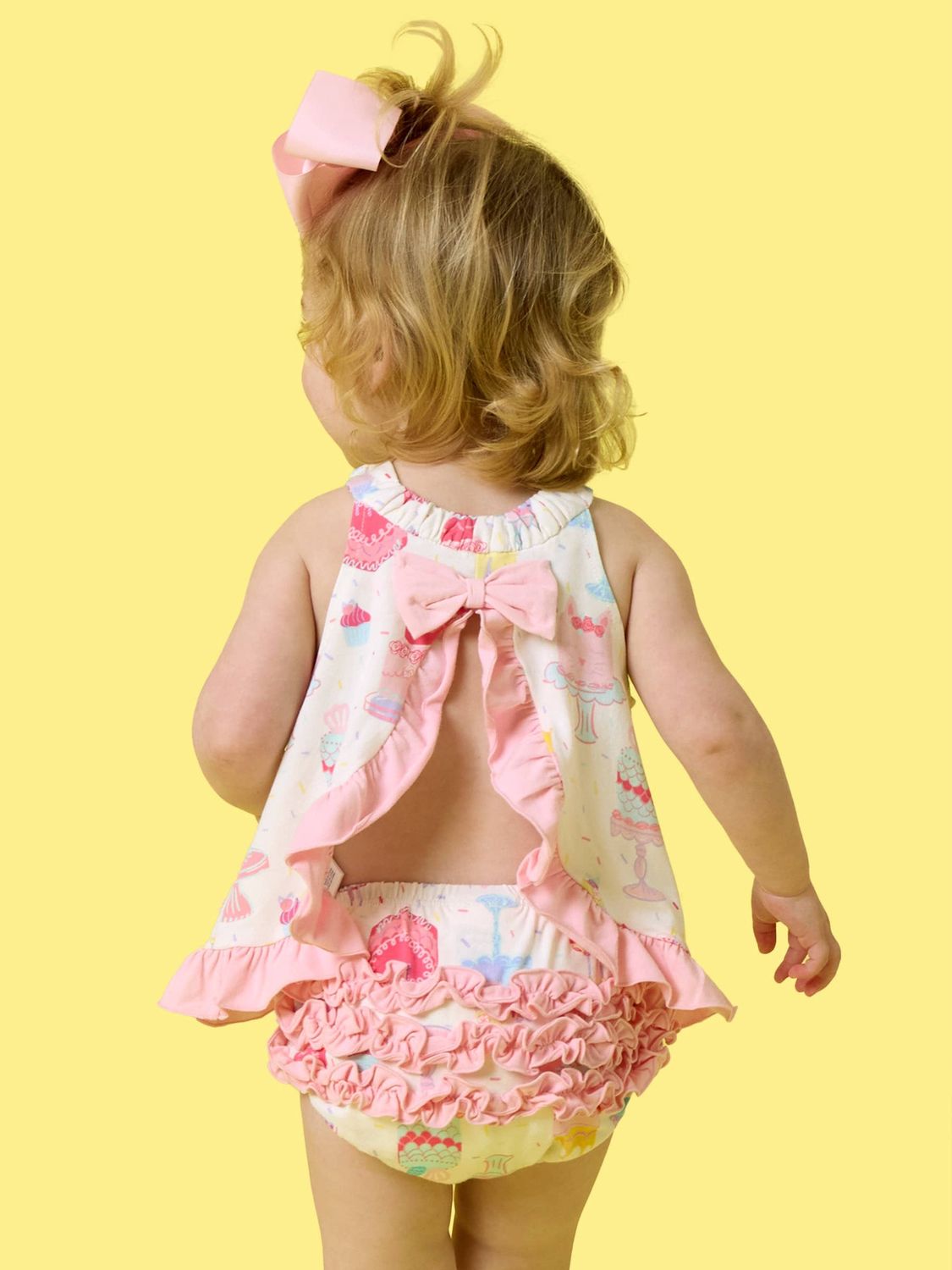 Baby Girls Birthday Cake Party Knit Swing Top &amp; Bloomer Set