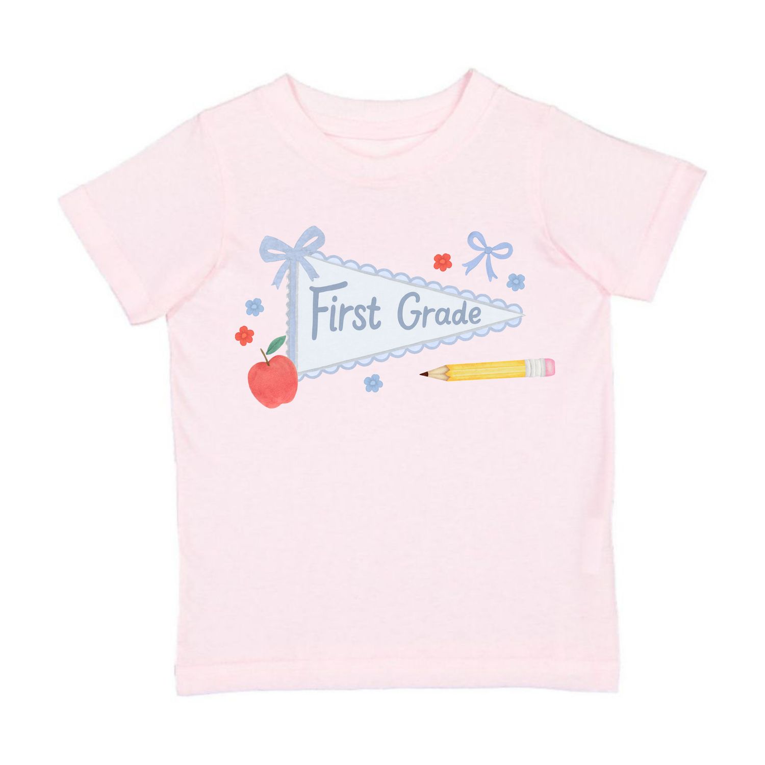 First Grade Pennant Short Sleeve T-Shirt - Back To School, Size: 7/8