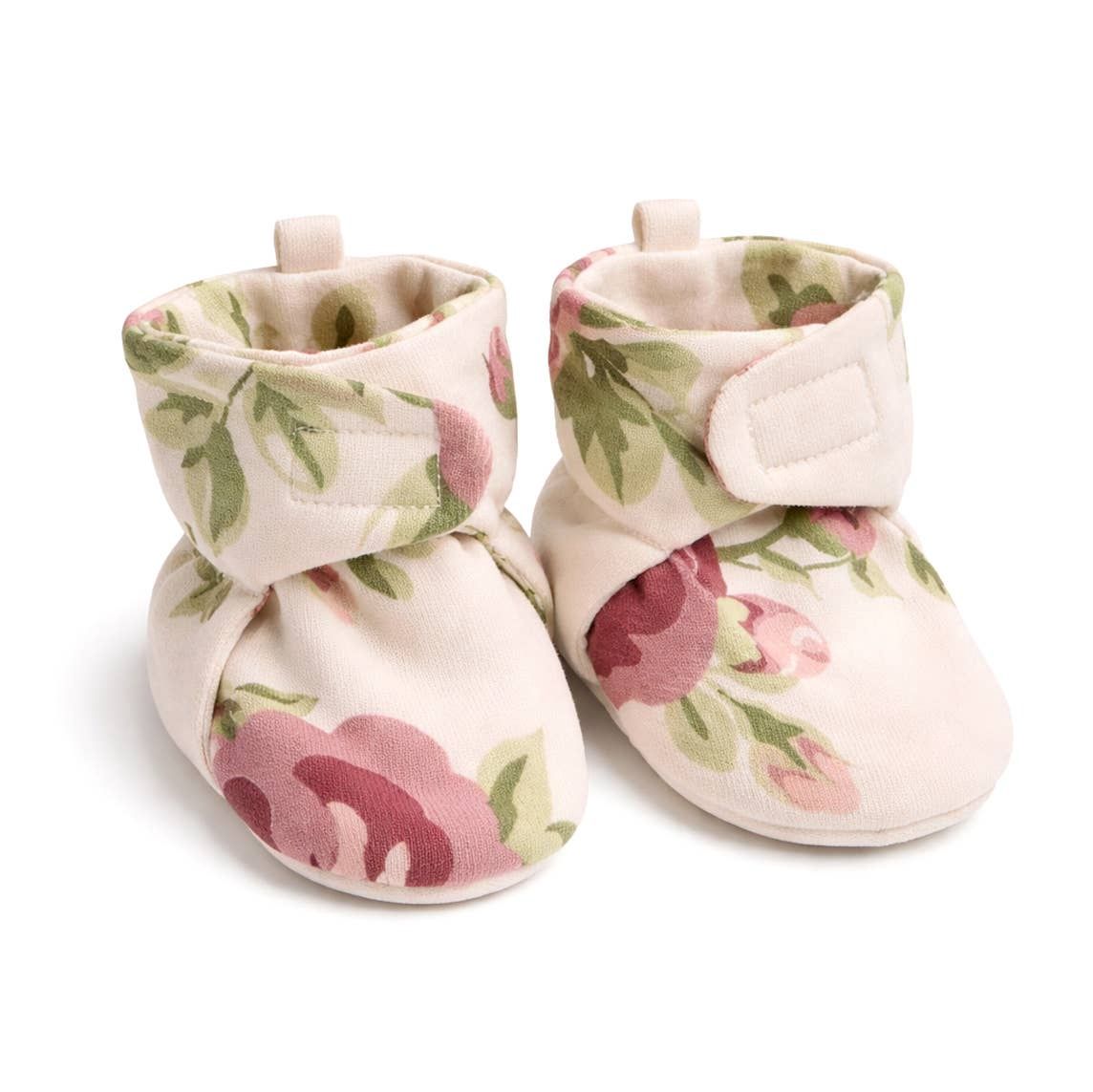Baby Booties - Cabbage Rose Cotton