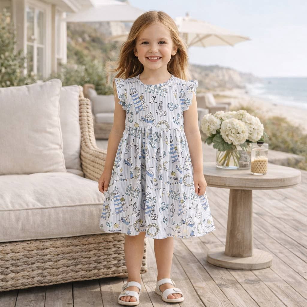 Seashore Dress – Soft Bamboo Summer Dress 18M - 6Y