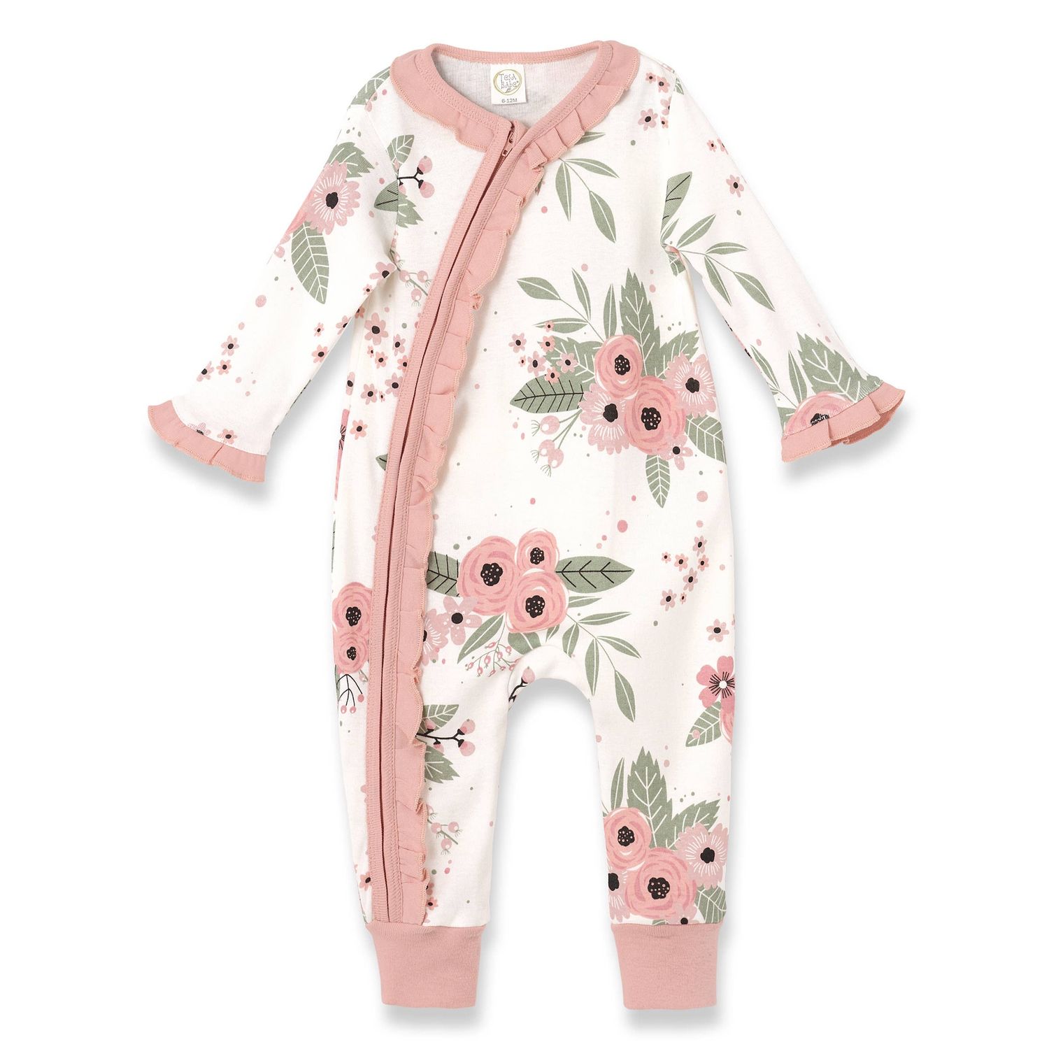 Baby Girl's Jardin Cotton Zippered Romper, Size: 0-3 months
