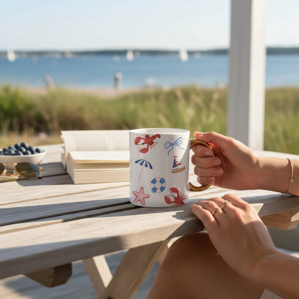 11 oz Cozy Cute Ceramic Mug–Seaside Haven