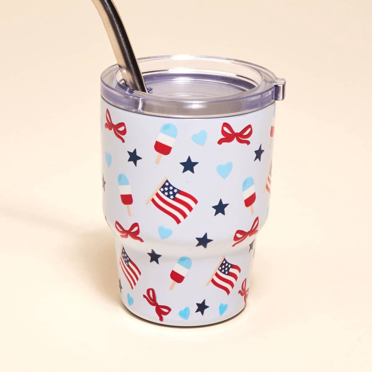 2 oz Tiny Tumbler–Red, White, &amp; Bows