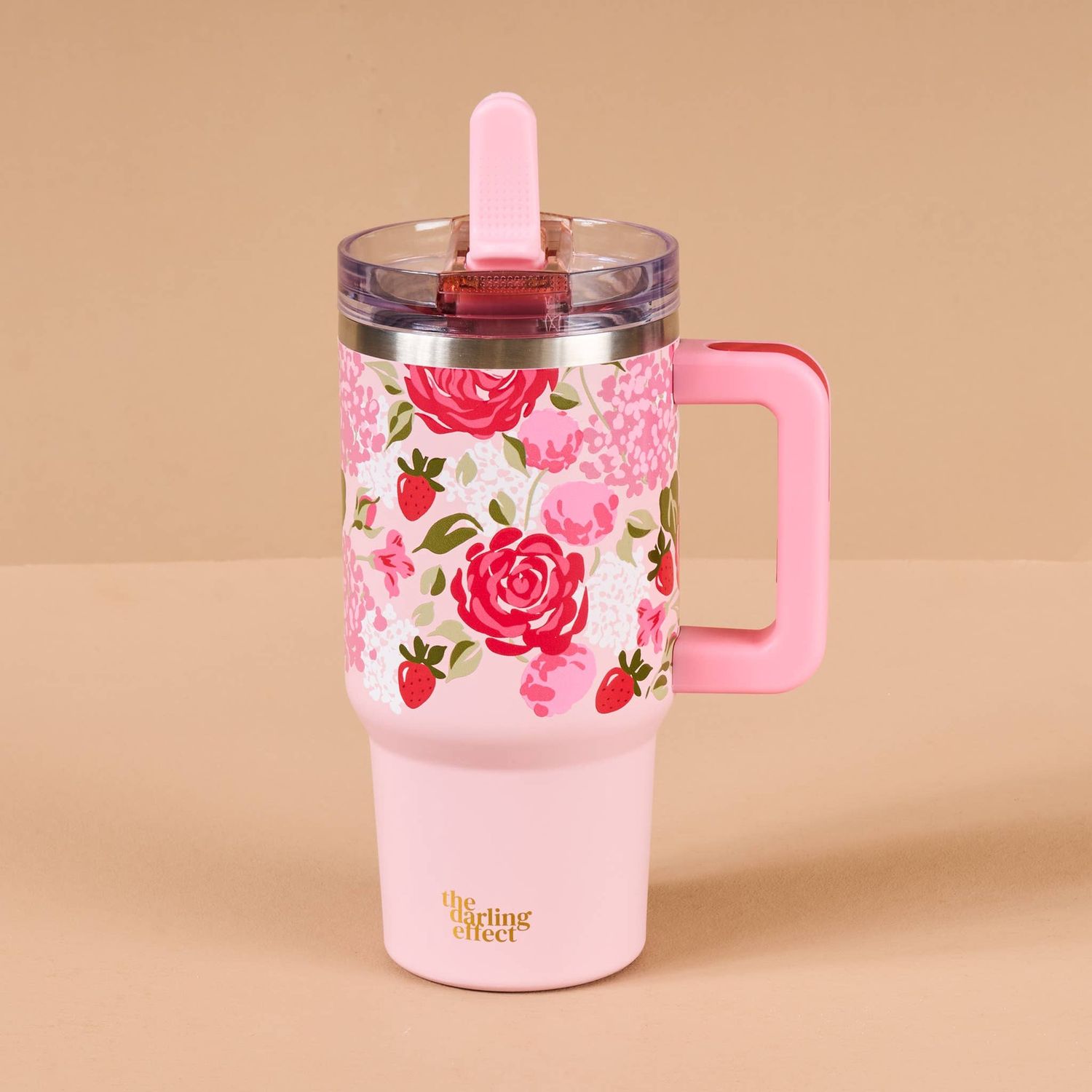 20 oz Lifestyle Flip Straw Tumbler-Rose Garden