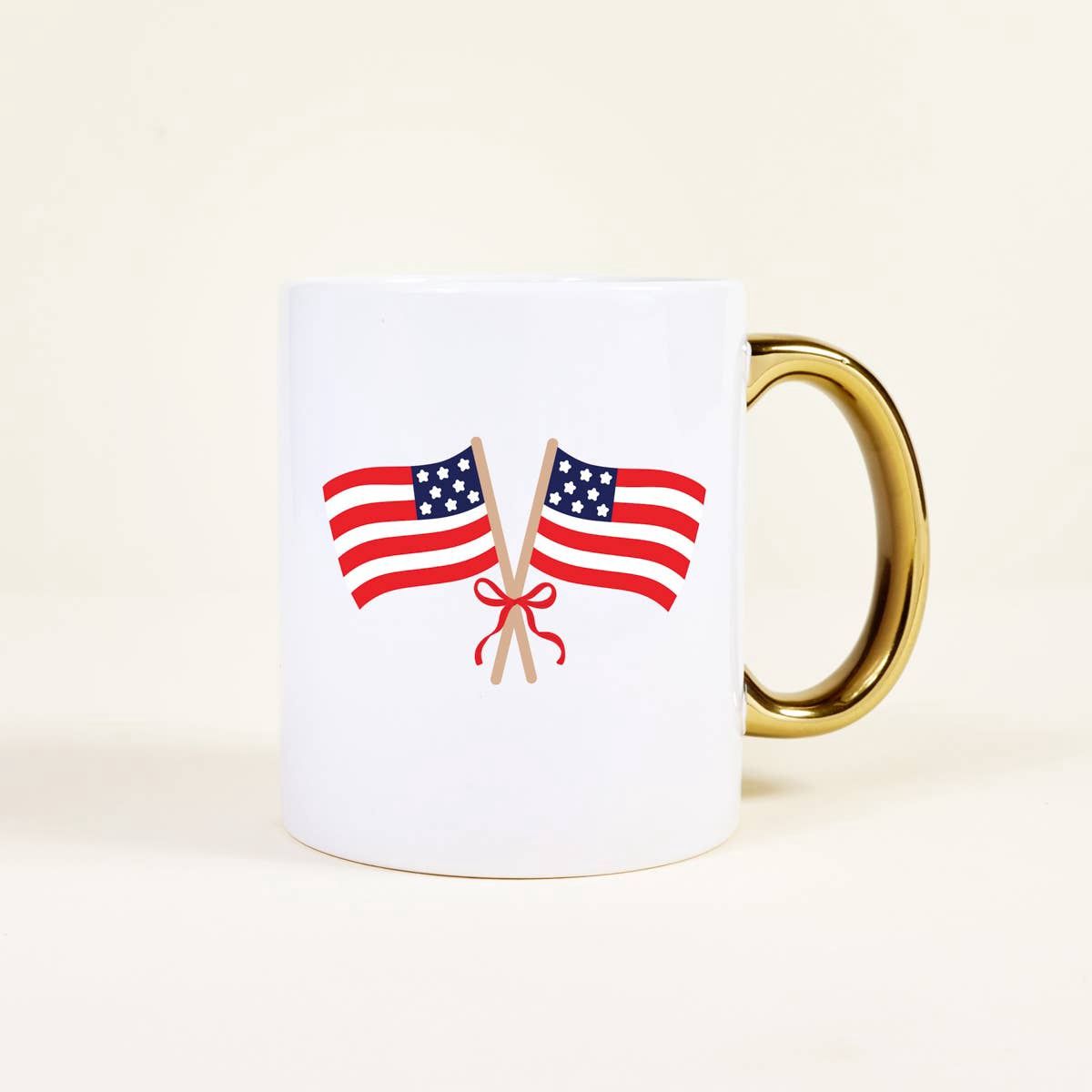 11 oz Cozy Cute Ceramic Mug–American Flags