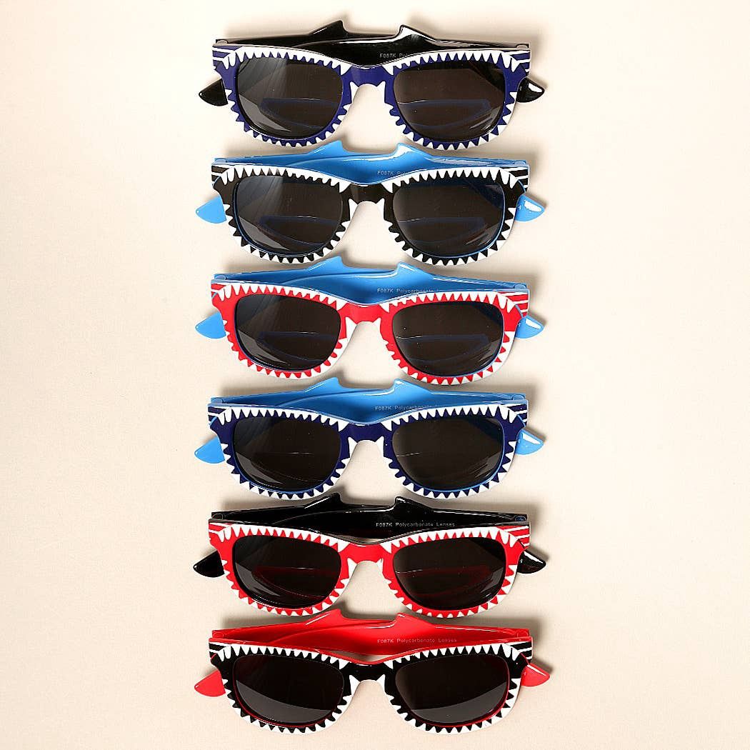 Kids Trendy Shark Shaped Sunglasses, Color: 12 ASSORTED COLOR, Size: One Size