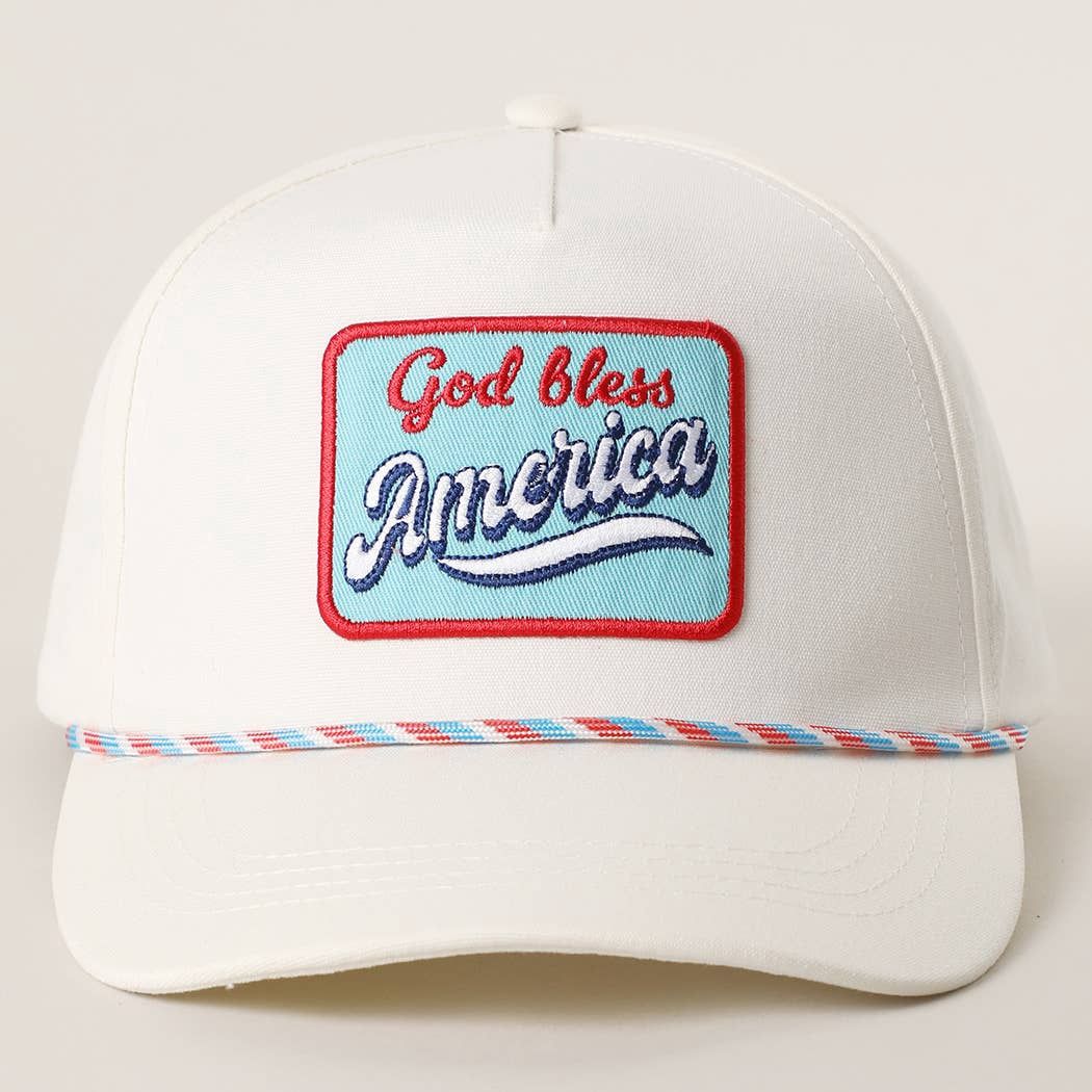 God Bless America Embroidered Patch Trucker Hat