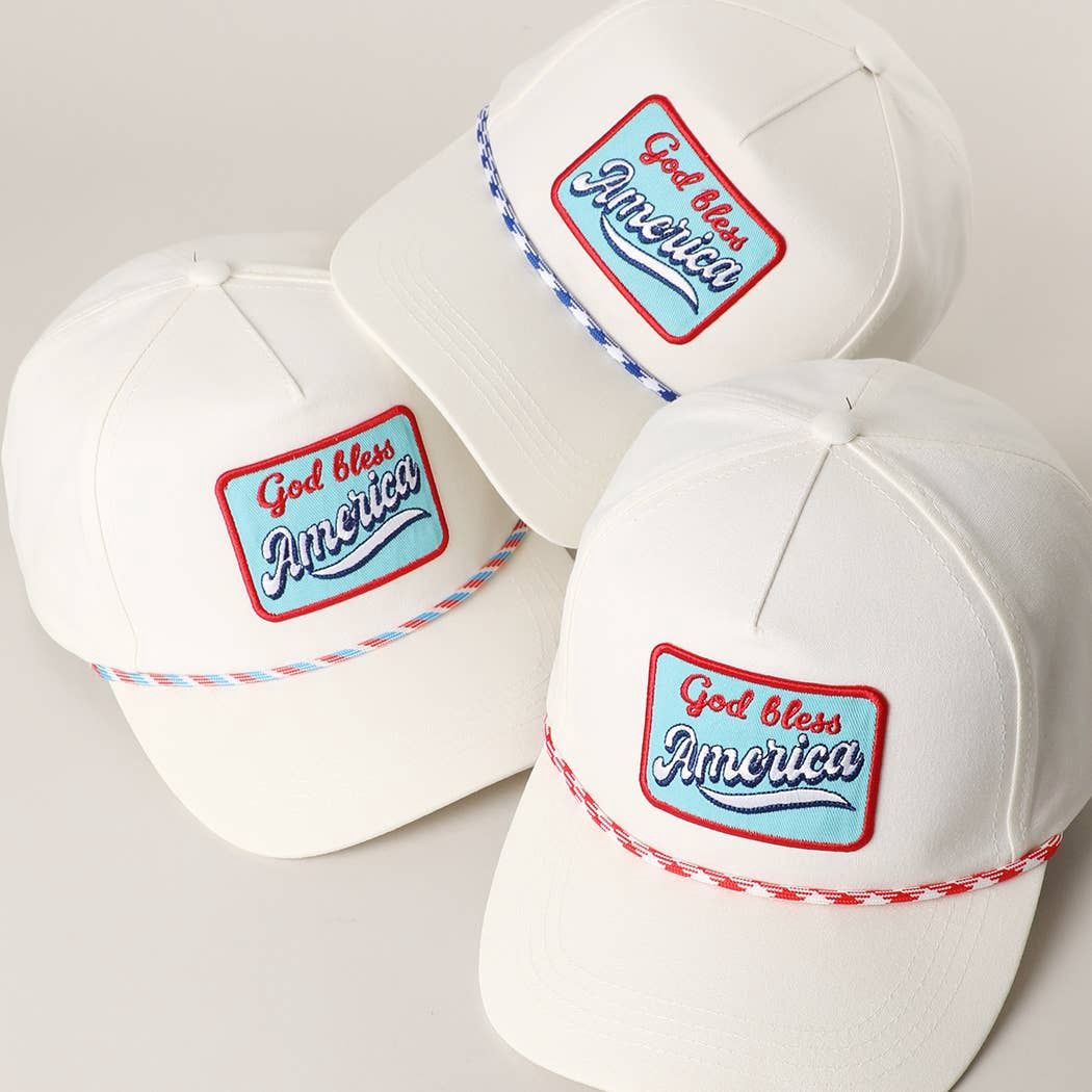 God Bless America Embroidered Patch Trucker Hat